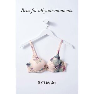 Soma Floral Print Embraceable Perfect Coverage Bra 40DD